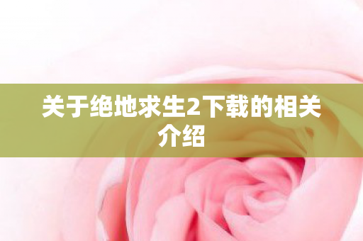 关于绝地求生2下载的相关介绍