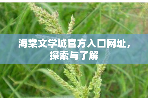 海棠文学城官方入口网址，探索与了解