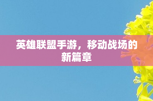 英雄联盟手游，移动战场的新篇章