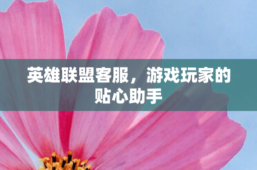 英雄联盟客服，游戏玩家的贴心助手
