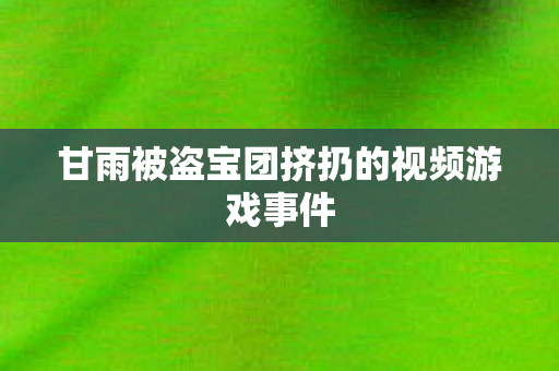 甘雨被盗宝团挤扔的视频游戏事件