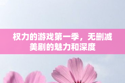 权力的游戏第一季,无删减美剧的魅力和深度 权力的游戏第一季,无删减美剧的魅力和深度