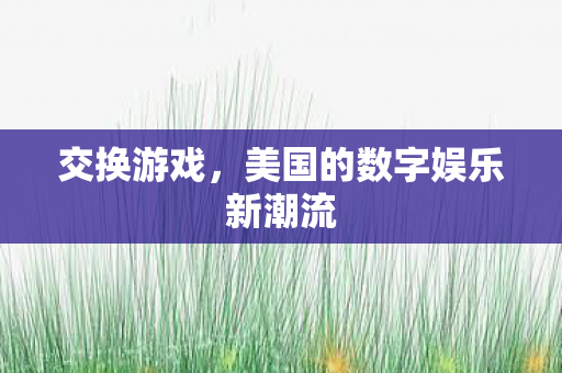 交换游戏，美国的数字娱乐新潮流