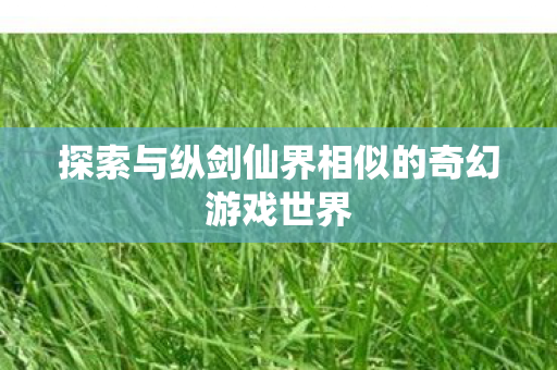 探索与纵剑仙界相似的奇幻游戏世界