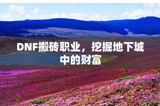 DNF搬砖职业,挖掘地下城中的财富 DNF搬砖职业,挖掘地下城中的财富