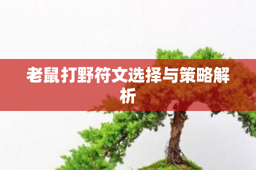 老鼠打野符文选择与策略解析
