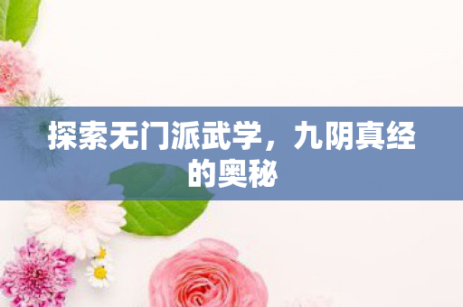 探索无门派武学,九阴真经的奥秘 探索无门派武学,九阴真经的奥秘