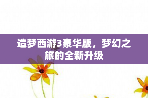 造梦西游3豪华版，梦幻之旅的全新升级