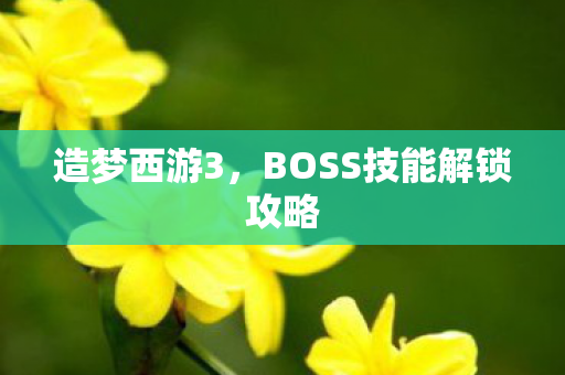造梦西游3，BOSS技能解锁攻略