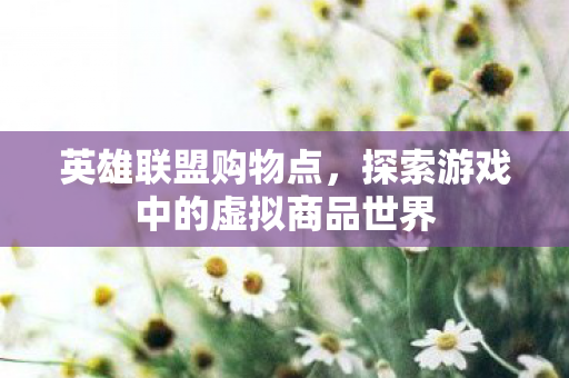 英雄联盟购物点，探索游戏中的虚拟商品世界