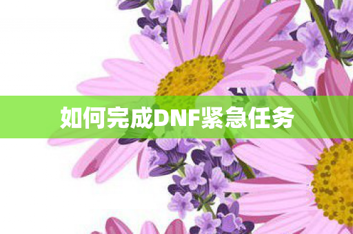 如何完成DNF紧急任务