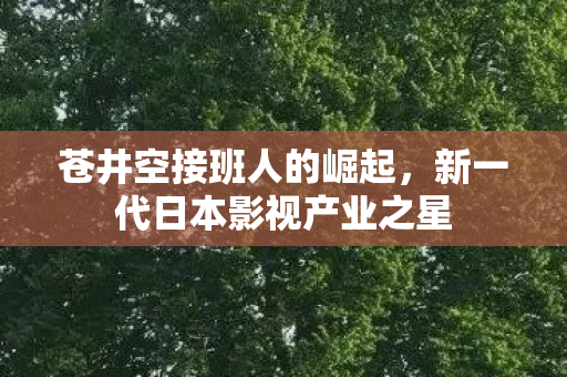 苍井空接班人的崛起，新一代日本影视产业之星