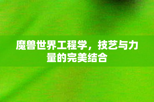 魔兽世界工程学，技艺与力量的完美结合