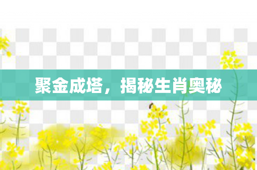 聚金成塔，揭秘生肖奥秘