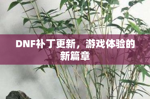 DNF补丁更新，游戏体验的新篇章