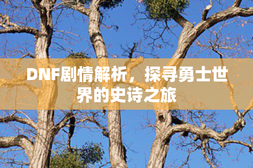 DNF剧情解析，探寻勇士世界的史诗之旅