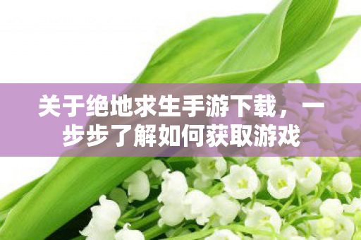 关于绝地求生手游下载，一步步了解如何获取游戏