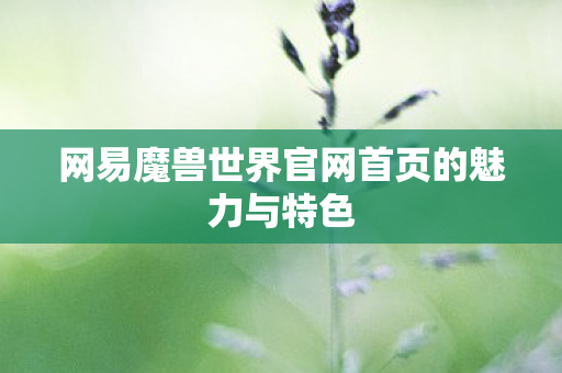 网易魔兽世界官网首页的魅力与特色
