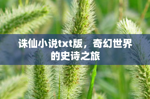 诛仙小说txt版，奇幻世界的史诗之旅