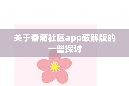 关于番茄社区app破解版的一些探讨