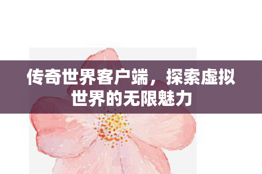 传奇世界客户端，探索虚拟世界的无限魅力