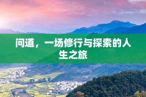 问道，一场修行与探索的人生之旅
