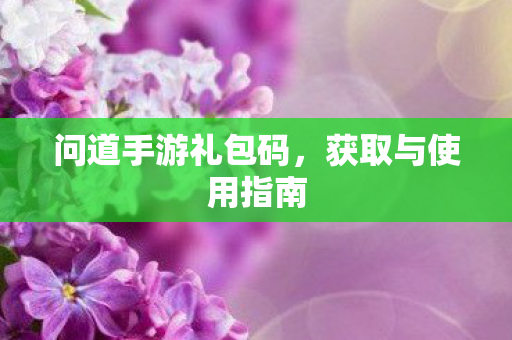 问道手游礼包码，获取与使用指南