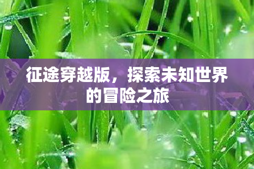 征途穿越版,探索未知世界的冒险之旅 征途穿越版,探索未知世界的冒险之旅