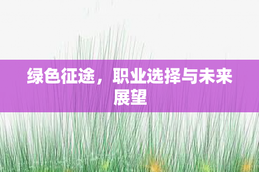 绿色征途,职业选择与未来展望 绿色征途,职业选择与未来展望