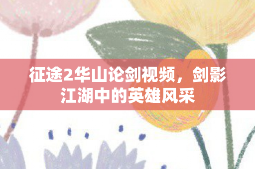 征途2华山论剑视频，剑影江湖中的英雄风采