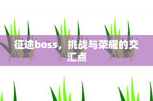 征途boss，挑战与荣耀的交汇点