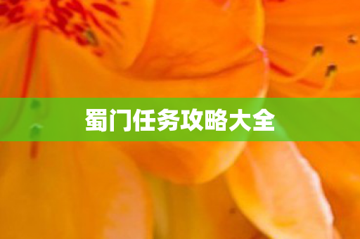 蜀门任务攻略大全