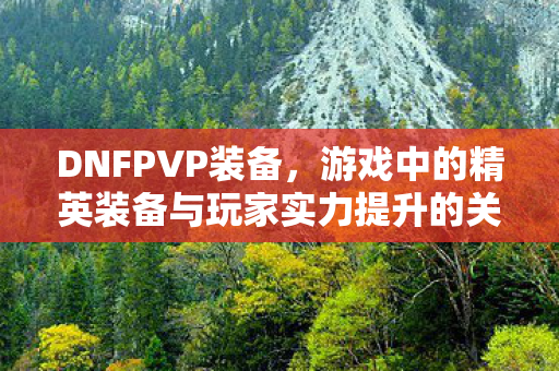 DNFPVP装备，游戏中的精英装备与玩家实力提升的关键