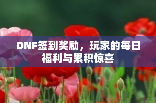 DNF签到奖励，玩家的每日福利与累积惊喜
