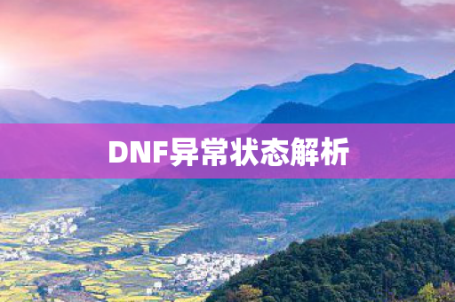 DNF异常状态解析