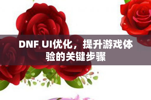 DNF UI优化，提升游戏体验的关键步骤