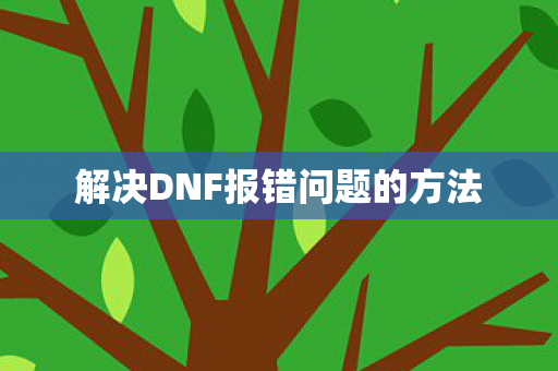 解决DNF报错问题的方法