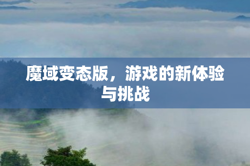 魔域变态版，游戏的新体验与挑战