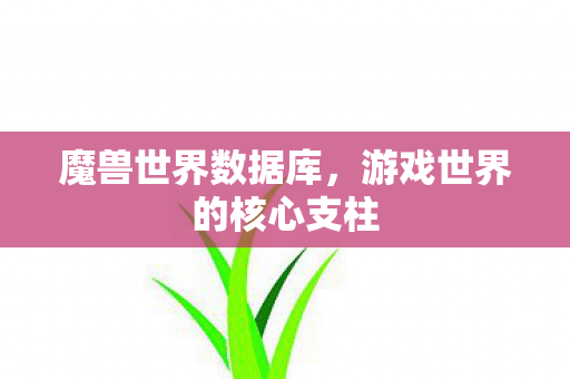 魔兽世界数据库，游戏世界的核心支柱