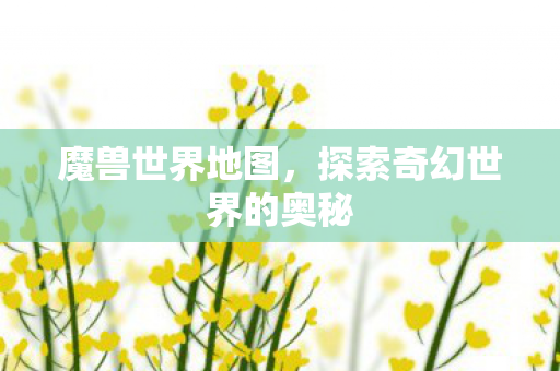 魔兽世界地图，探索奇幻世界的奥秘