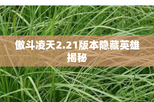 傲斗凌天2.21版本隐藏英雄揭秘