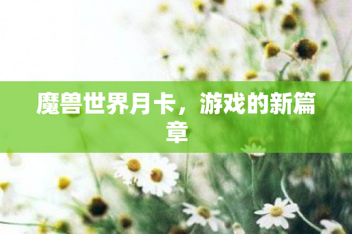 魔兽世界月卡，游戏的新篇章