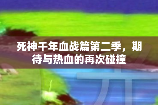 死神千年血战篇第二季，期待与热血的再次碰撞