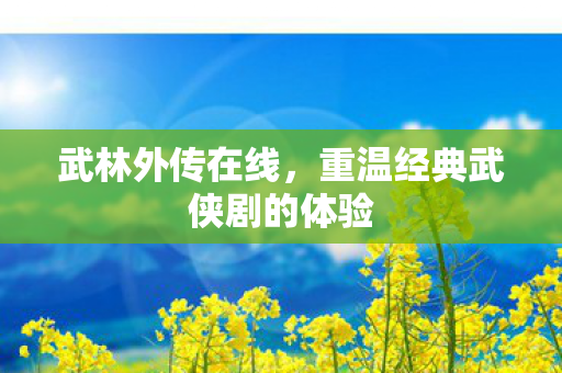武林外传在线，重温经典武侠剧的体验