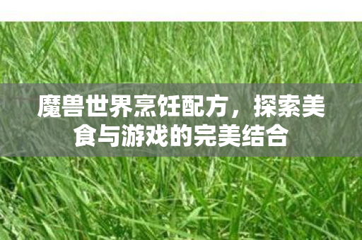 魔兽世界烹饪配方，探索美食与游戏的完美结合