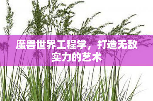 魔兽世界工程学,打造无敌实力的艺术 魔兽世界工程学,打造无敌实力的艺术