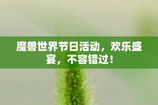 魔兽世界节日活动，欢乐盛宴，不容错过！