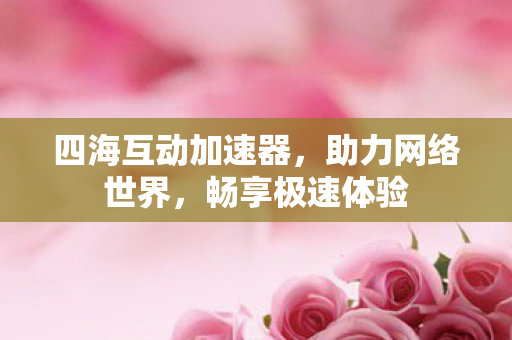 四海互动加速器,助力网络世界,畅享极速体验 四海互动加速器,助力网络世界,畅享极速体验