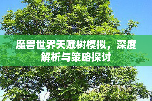 魔兽世界天赋树模拟，深度解析与策略探讨