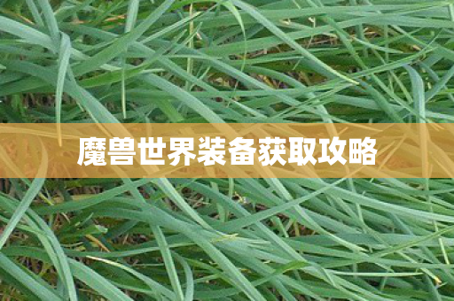 魔兽世界装备获取攻略